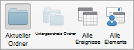 Zeigt die Calendar Suchoptionen an.