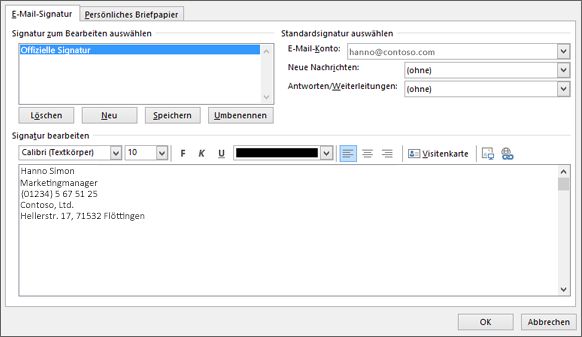 Type a new signature to use in your email