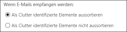 Clutter bei Outlook im Web