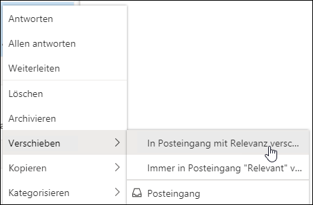Screenshot: Rechtsklickmenü mit den Optionen 