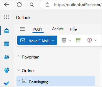 Screenshot mit Outlook im Web Startseite