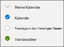 Screenshot des Häkchens neben einem Kalender