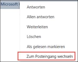 In den Posteingang verschieben