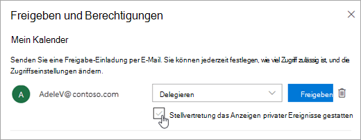 Screenshot des Kontrollkästchens 