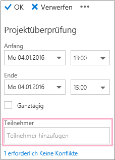 Detailbereich mit dem Feld 