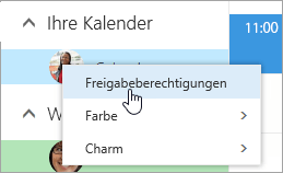 Screenshot des Kontextmenüs 