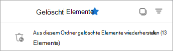Wählen Sie Aus diesem Ordner gelöschte Elemente wiederherstellen aus, um den Ordner 