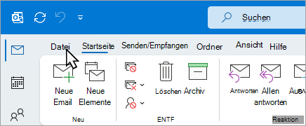 Wählen Sie im Menüband Datei aus.