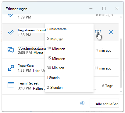 Festlegen von Erinnerungen in Outlook Screenshot 8