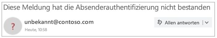 Nicht authentifizierter Absender in Outlook