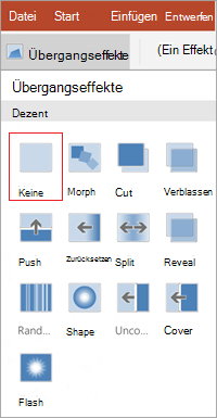 Entfernen von Übergängen