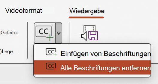 Entfernen Sie alle Untertitel für ein Video in PowerPoint.