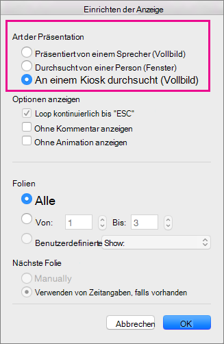 Optionen für 