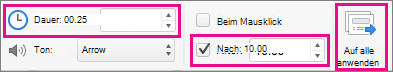 Einstellungen für Folienübergänge