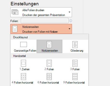 Screenshot der Option 