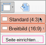 Klicken Sie auf Seite einrichten.
