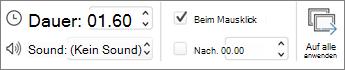 Screenshot der Zeitsteuerungsgruppe.