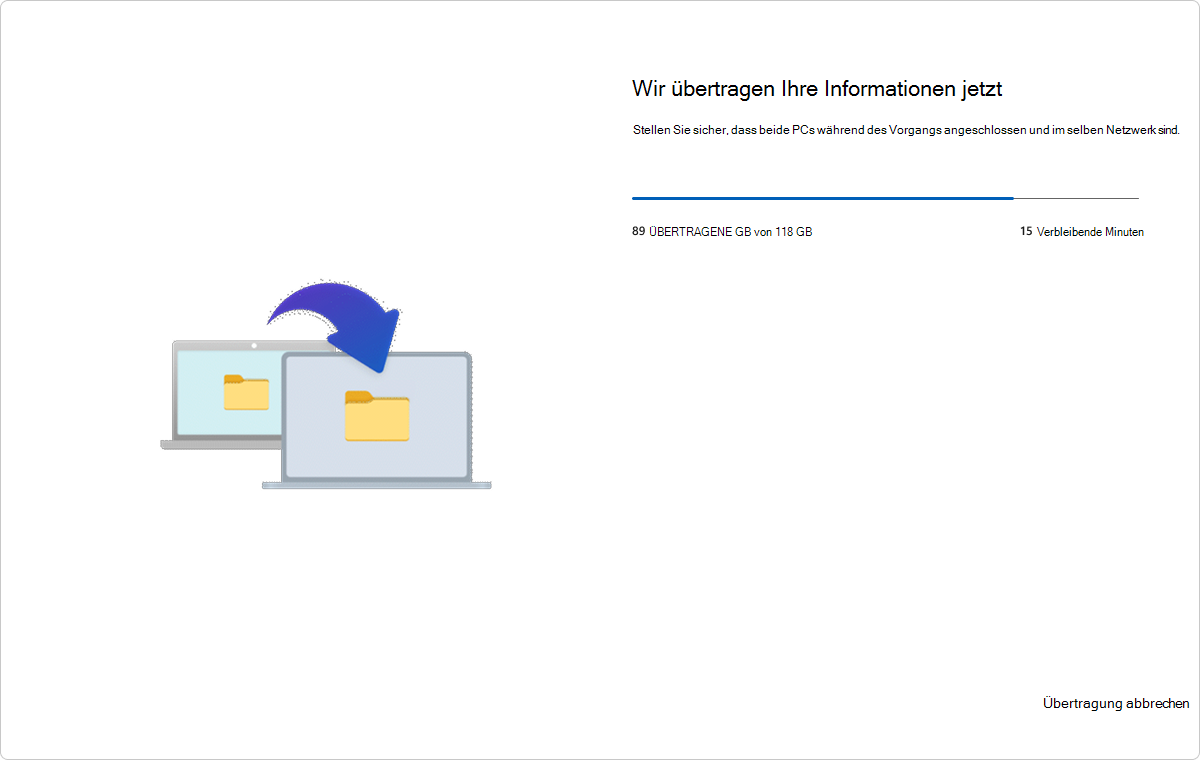 Pc-zu-Pc-Übertragung