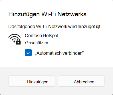 Hinzufügen eines Wi-Fi Netzwerks zu Windows 11.