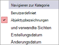 Navigationsbereich Navigieren zum Kategoriemenü