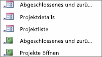 Verknüpfungen in einer benutzerdefinierten Kategorieansicht