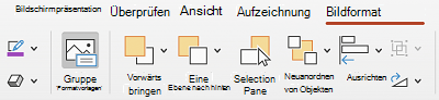 Die Schaltfläche Alternativtext im Menüband in PowerPoint für Mac.