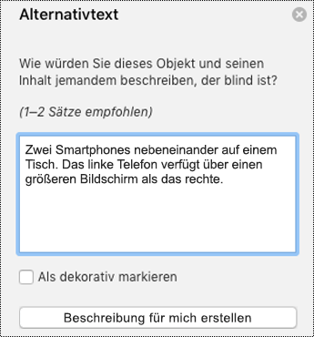 Alternativtext in PowerPoint für Mac