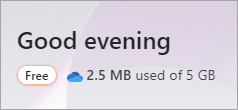 Kostenloses Badge auf der Startseite von Microsoft 365.com