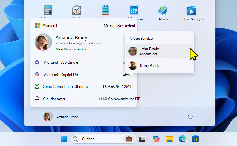 Screenshot der Aktion 