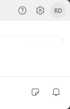 Screenshot der Symbole in der Kopf- und Fußzeile der Startseite.