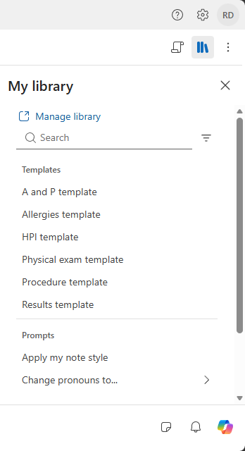 Screenshot der geöffneten Bibliothek.