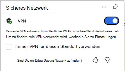 Screenshot: VPN-Umschaltfläche