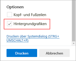 Hintergrundgrafiken auswählen
