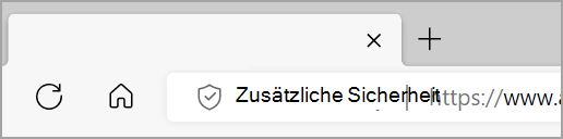 Sicherheitsanzeigen links neben der Microsoft Edge-Adressleiste hinzugefügt, wenn die erweiterte Sicherheit für eine Website aktiviert ist.