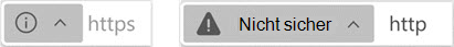 Indikator für Websites, die nicht sicher sind
