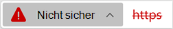 Symbol für eine Website mit einem ungültigen Zertifikat