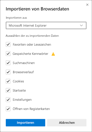 Importieren von Browserdaten