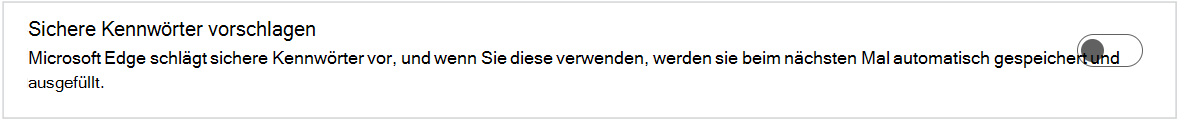 Screenshot: Vorschlagen von sicheren Kennwörtern