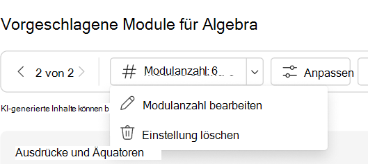 Einstellung löschen