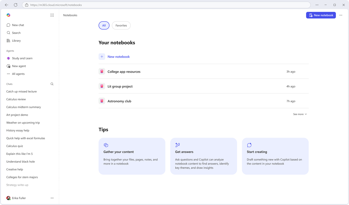 Erstellen eines Copilot Notebook Study Guide | Microsoft Support