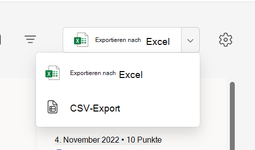 Screenshot des Exports.