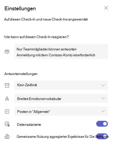 Screenshot der Einstellungen.