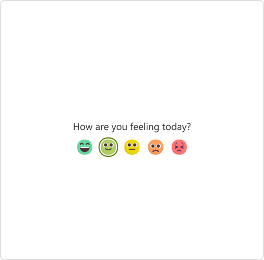 Antworten auf das Einchecken – Wählen Sie ein Emoji aus.