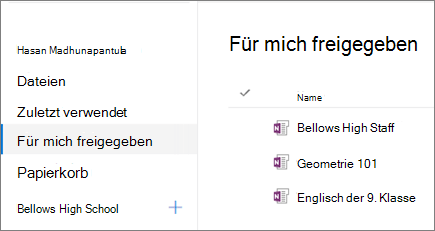 Screenshot der Notebooknamen.