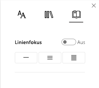 Screenshot des Zeilenfokus.