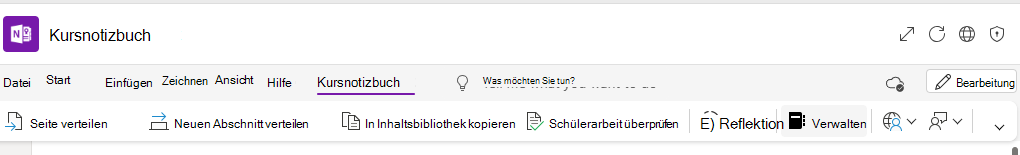 Screenshot: Verwalten von Notebooks