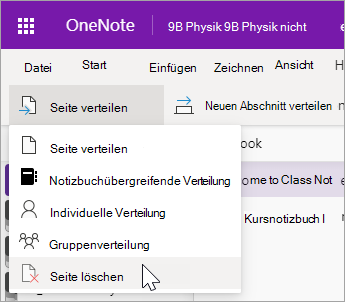 Wählen Sie Seite löschen aus.
