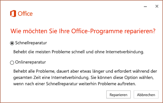 Office-Schnellreparatur