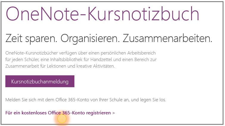 Screenshot der Vorgehensweise zum Erhalten eines kostenlosen Office 365-Kontos