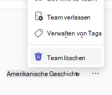 Team löschen